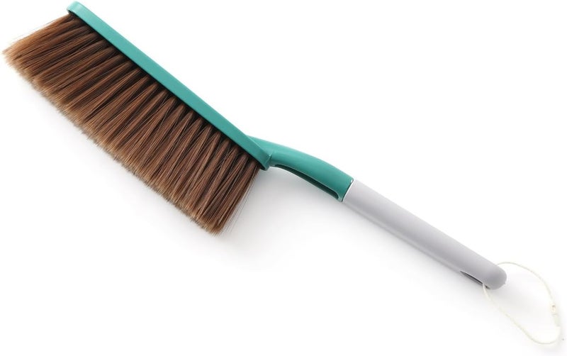 kagyuan 1 Pack 15" Hand Broom Brush,Soft Bristle Cleaning Brush,Crumb Debris Sweeping Brush,Dusting Brush,Comfort for Bed Car Couch Desk Sofa Furniture Clothes,Small Particles Hair Remover(Green) - Image 1